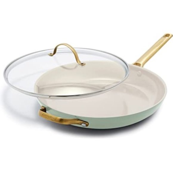 GreenPan: 12" - Hard Anodized/Ceramic Nonstick Stainless Steel Skillet  (Julep) - Picture 1 of 12